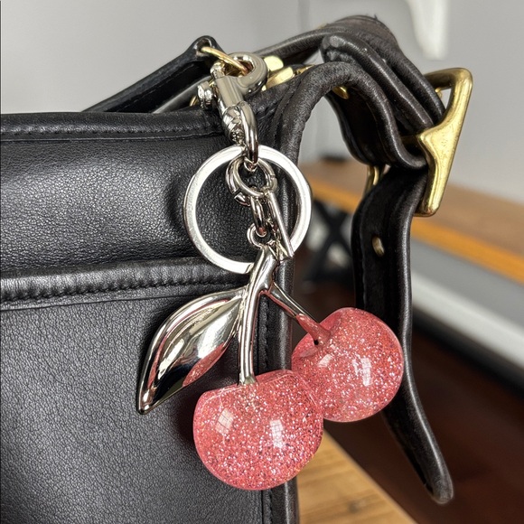 Coach Pink Glitter Cherry Charm Keychain - Picture 3 of 10